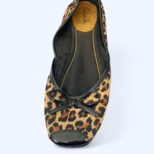 Animal Print Flats with Bow open toe Ssm Libby 6 1/2